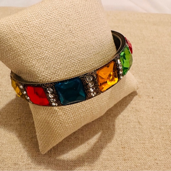 Chamak Jewelry - Chamak By Priya | Bracelet | Multicolored Faceted Stones with Crystals